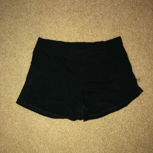 Plain black booty shorts